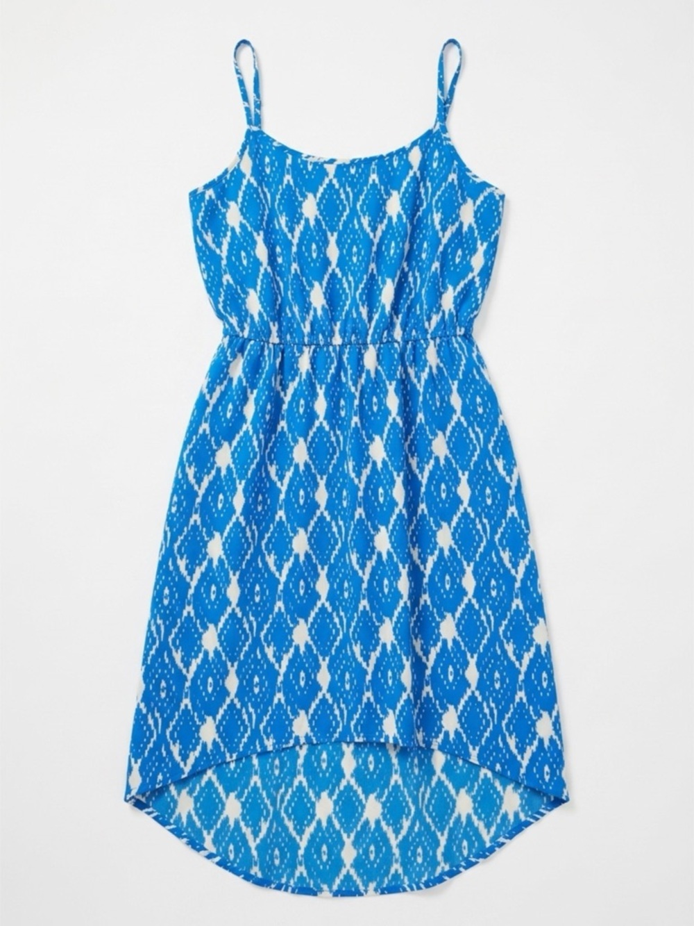 Loft Blue Patterned Sleeveless High-Low Dress